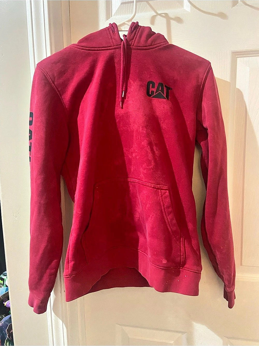 Caterpillar Trademark Banner Hoodie Size Small